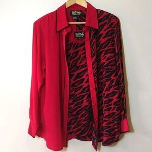 Bob Mackie Silk Blouse and Cami Tank Set Size Medium 80s 90s Wearable Art